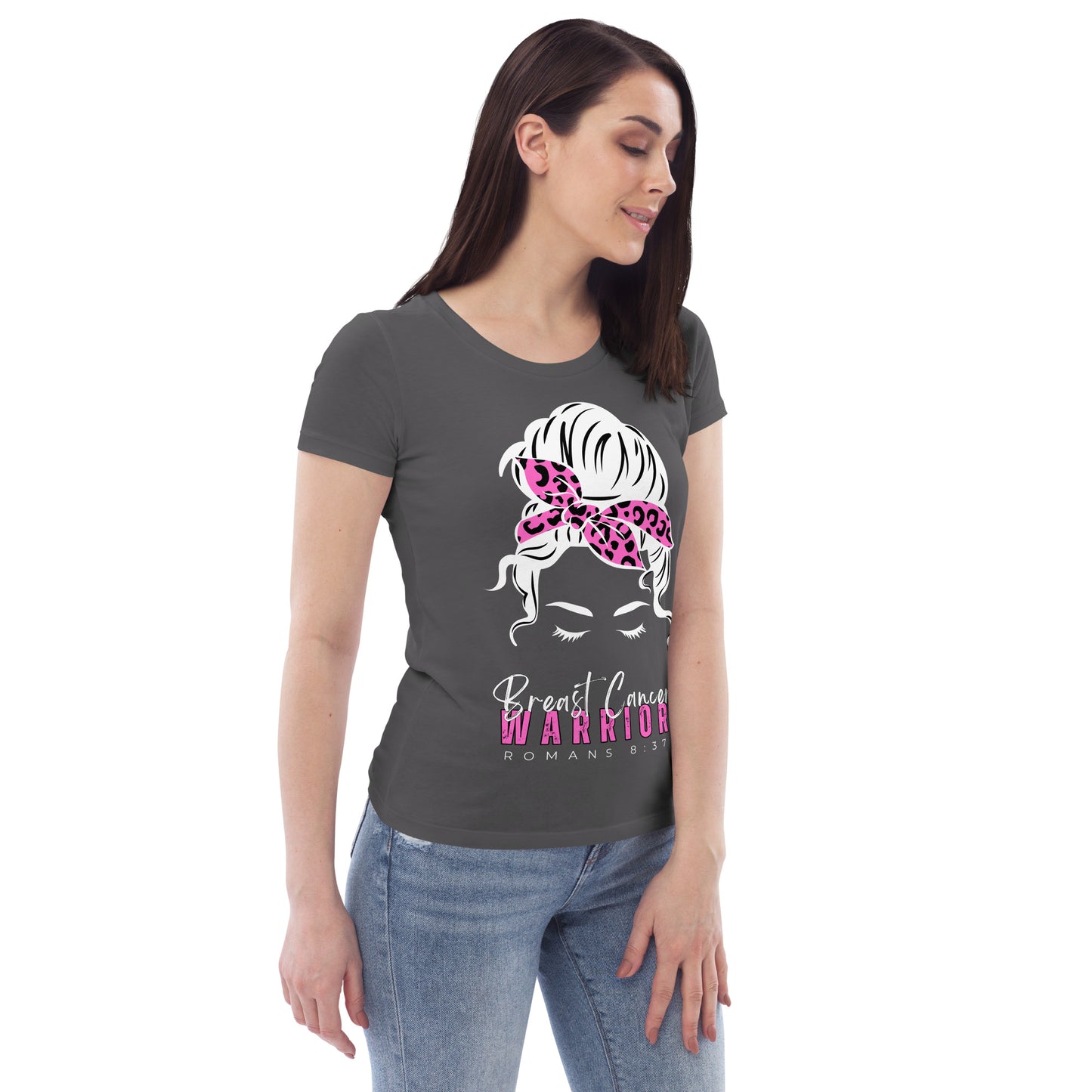 Breast Cancer Warrior-BlackTee-Women's fitted