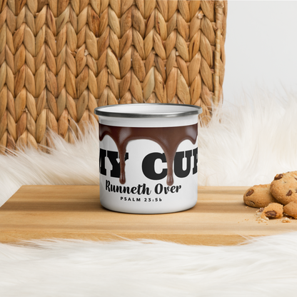 My Cup Runneth Over "MYCRO" Enamel Mug - White