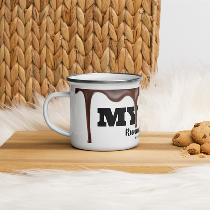 My Cup Runneth Over "MYCRO" Enamel Mug - White