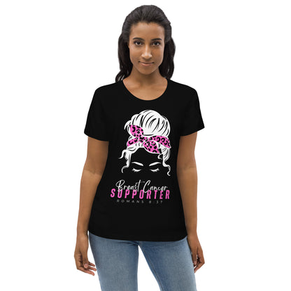 Breast Cancer Supporter-BlackTee-Women's fitted