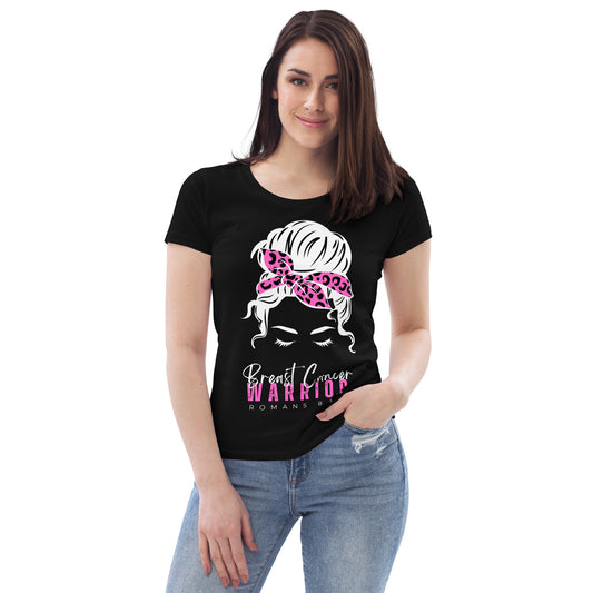 Breast Cancer Warrior-BlackTee-Women's fitted