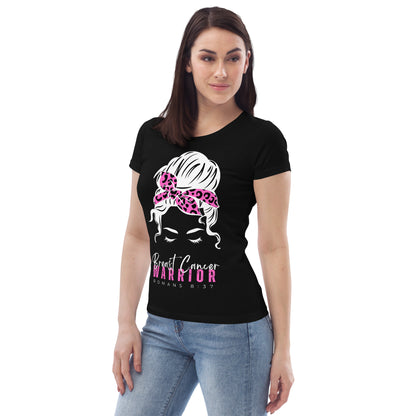 Breast Cancer Warrior-BlackTee-Women's fitted