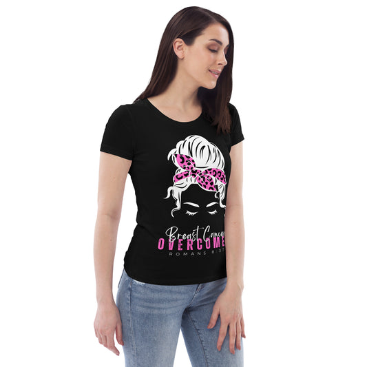 Breast Cancer Overcomer-BlackTee-Women's fitted