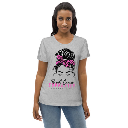 Breast Cancer Supporter-White Tee-Women's fitted