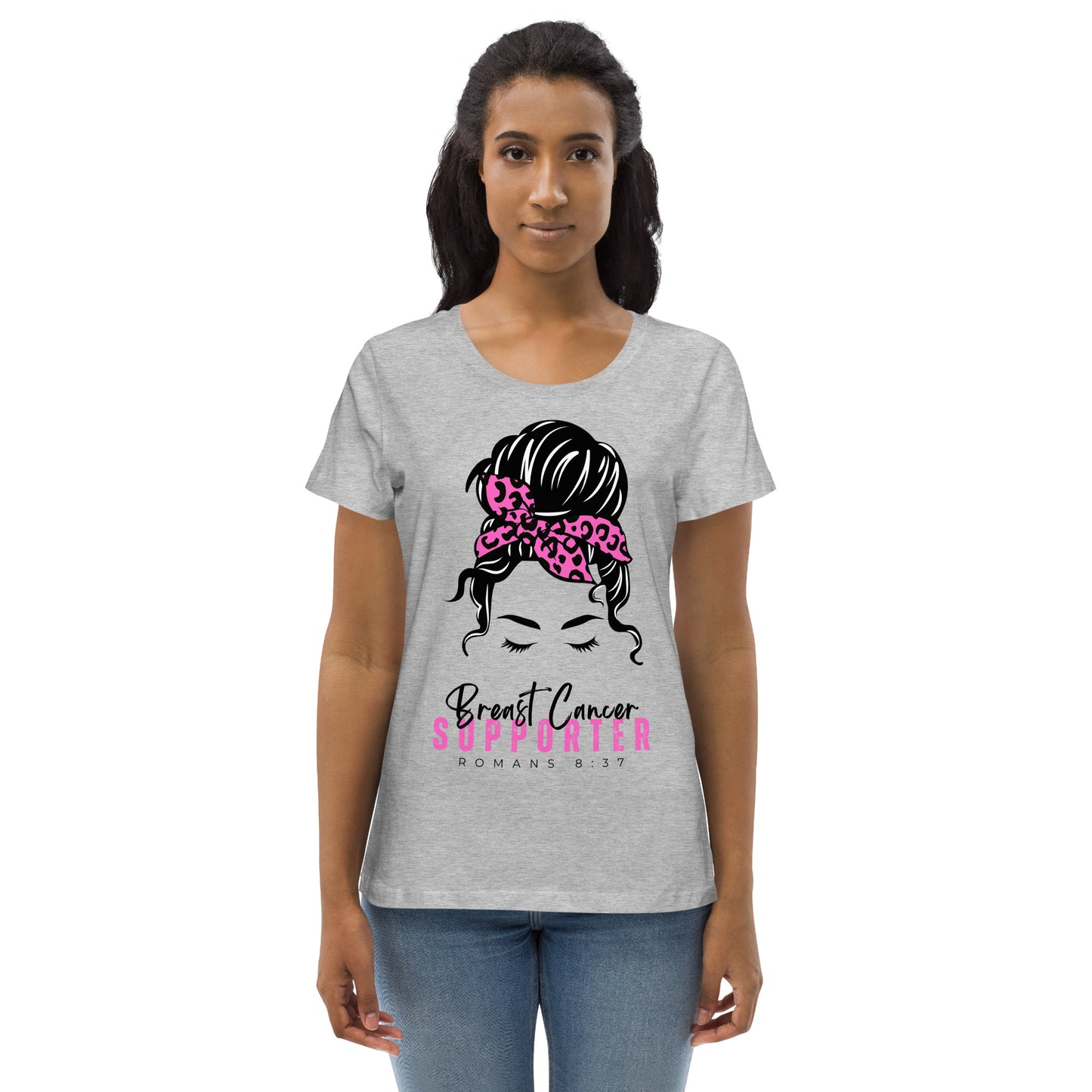 Breast Cancer Supporter-White Tee-Women's fitted