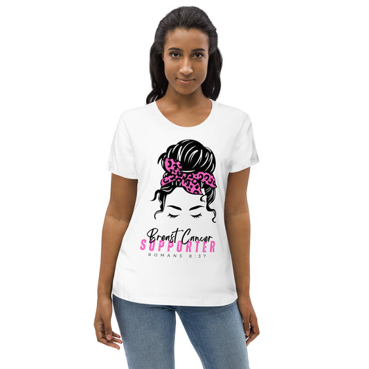 Breast Cancer Supporter-White Tee-Women's fitted