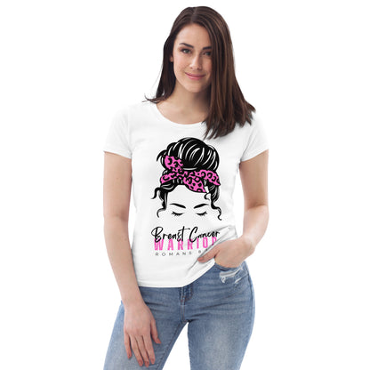 Breast Cancer Warrior-White Tee-Women's fitted