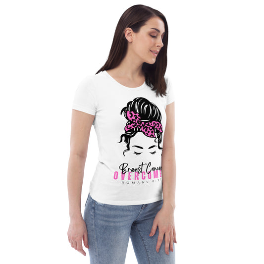 Breast Cancer Overcomer-White Tee-Women's fitted